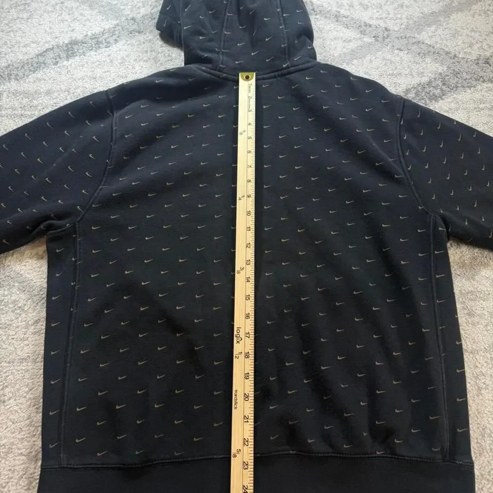 Nike black hoodie gold swoosh AOP size medium (see measurements)